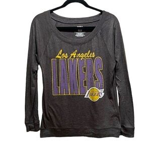 NBA Los Angeles Lakers Women’s Wide Neck Loose fit long sleeve T Shirt Medium
